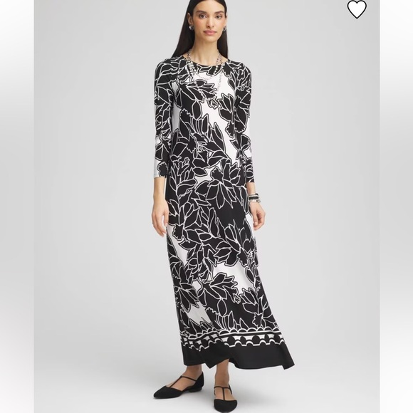 Chico’s Bateau-Neck Jersey Maxi Dress - Picture 1 of 9